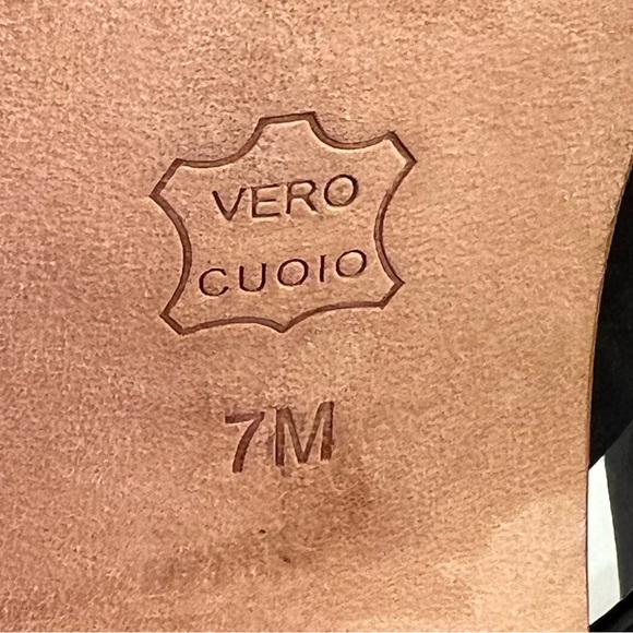 Donald Pliner Lilia Mule Black Leather with Wooden Block Heel Size 7 - Picture 6 of 13